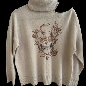 NWT Bruno Cucinelli 100% Cashmere Lightweight Skull Turtleneck Sweater RARE